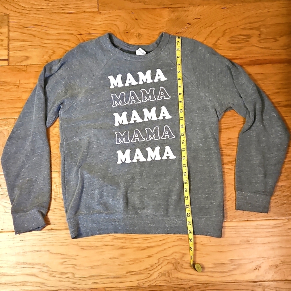 Bella + Canvas Mama Sweatshirt Gray Large Women Cozy Soft Mom Mother Crew Neck - Picture 3 of 6